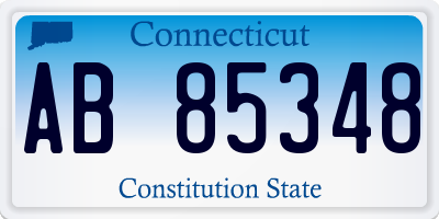 CT license plate AB85348