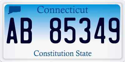 CT license plate AB85349