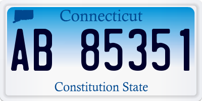 CT license plate AB85351