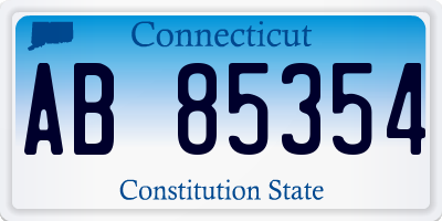 CT license plate AB85354