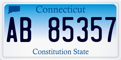 CT license plate AB85357