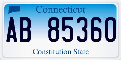 CT license plate AB85360