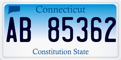 CT license plate AB85362