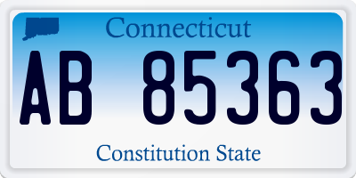 CT license plate AB85363