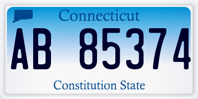 CT license plate AB85374