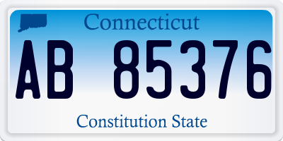 CT license plate AB85376