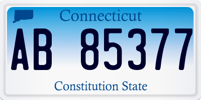 CT license plate AB85377