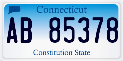 CT license plate AB85378