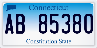 CT license plate AB85380