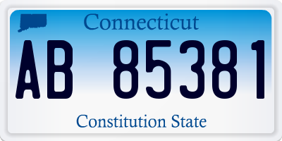 CT license plate AB85381