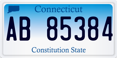 CT license plate AB85384