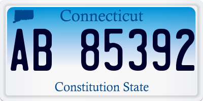 CT license plate AB85392