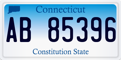 CT license plate AB85396