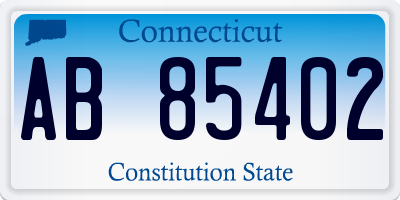 CT license plate AB85402