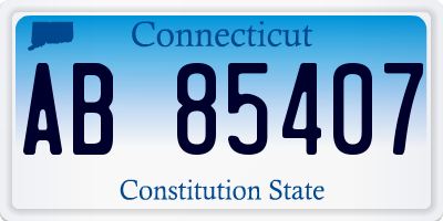 CT license plate AB85407