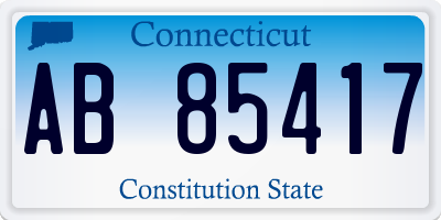 CT license plate AB85417