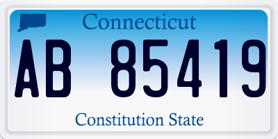 CT license plate AB85419