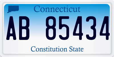 CT license plate AB85434