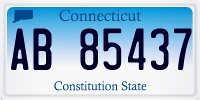 CT license plate AB85437