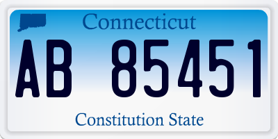 CT license plate AB85451