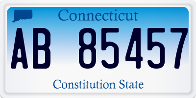CT license plate AB85457