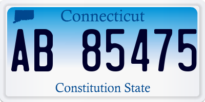 CT license plate AB85475