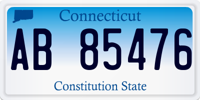 CT license plate AB85476