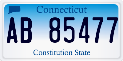 CT license plate AB85477