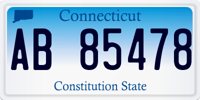 CT license plate AB85478