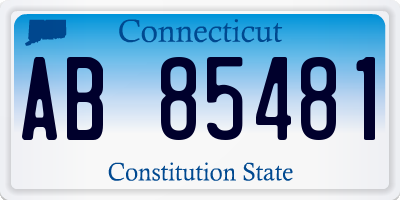 CT license plate AB85481