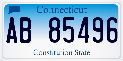 CT license plate AB85496