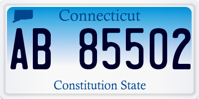 CT license plate AB85502