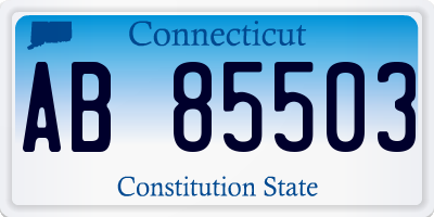 CT license plate AB85503