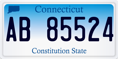 CT license plate AB85524
