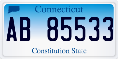 CT license plate AB85533