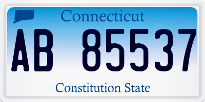 CT license plate AB85537
