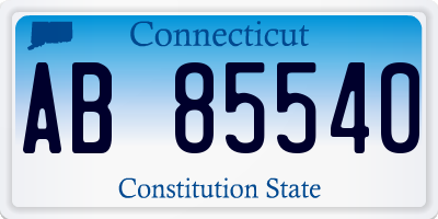 CT license plate AB85540