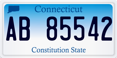 CT license plate AB85542