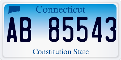 CT license plate AB85543
