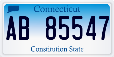 CT license plate AB85547