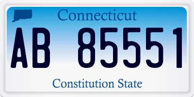 CT license plate AB85551