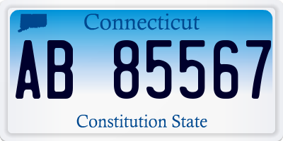 CT license plate AB85567