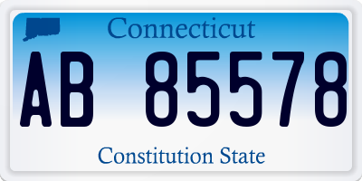 CT license plate AB85578