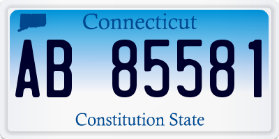CT license plate AB85581