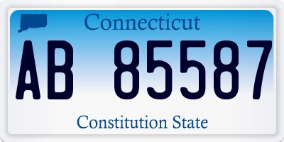 CT license plate AB85587