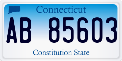 CT license plate AB85603