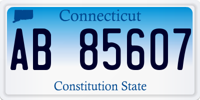 CT license plate AB85607