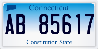 CT license plate AB85617