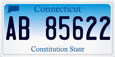 CT license plate AB85622