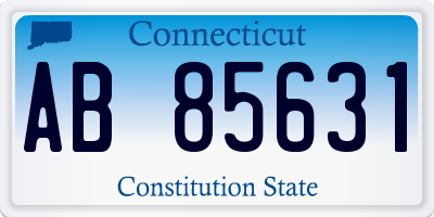 CT license plate AB85631